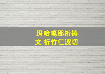 玛哈嘎那祈祷文 祈竹仁波切